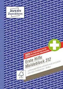 Avery Zweckform 312 Erste Hilfe Meldeblock