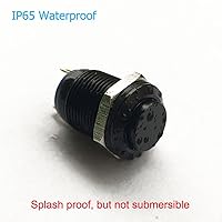 Vista 2 de Interruptor de botón momentáneo, URTONE UR125, 1NO SPST DC/AC 36V 2A, carcasa de metal de aleación de aluminio adecuada para orificio de montaje