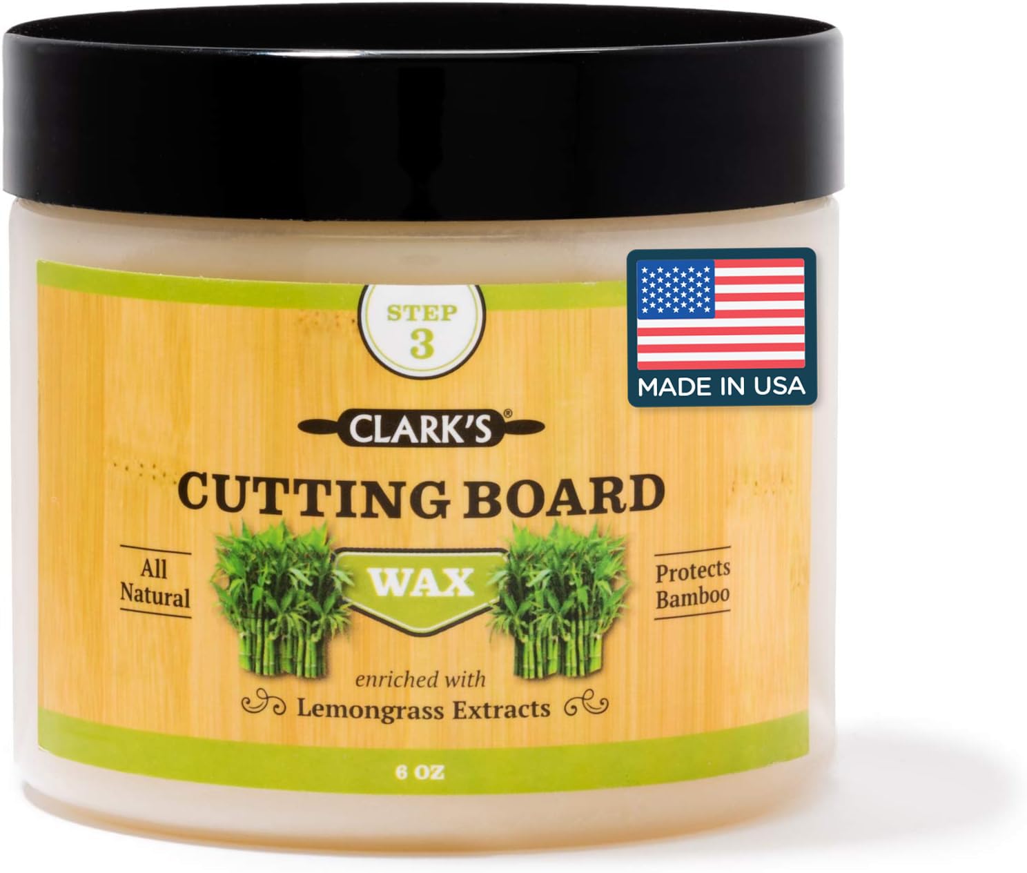 Cutting Board Butcher Block Wax - Made with Natural Beeswax, Carnauba Wax and Enriched with Lemongrass Extracts - For Kitchen Wood Enhancement Needs - Food Safe, Seals, Protects, and Restores - 6oz