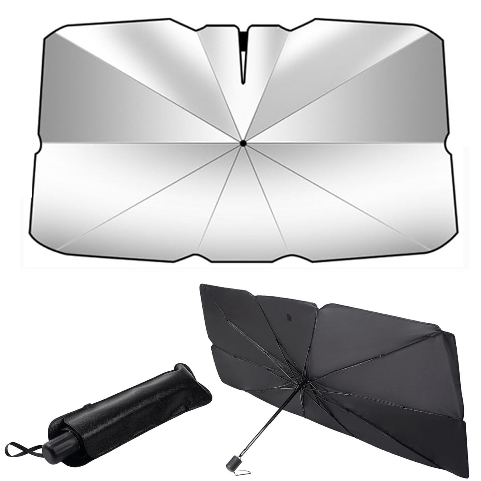 KGOWSTGBD for Cupra Terramar 2024 Car Windscreen Sun Shade Umbrella UV Block Foldable Front Window Sunshade Reflector 10 Bone Durable 140x80cm
