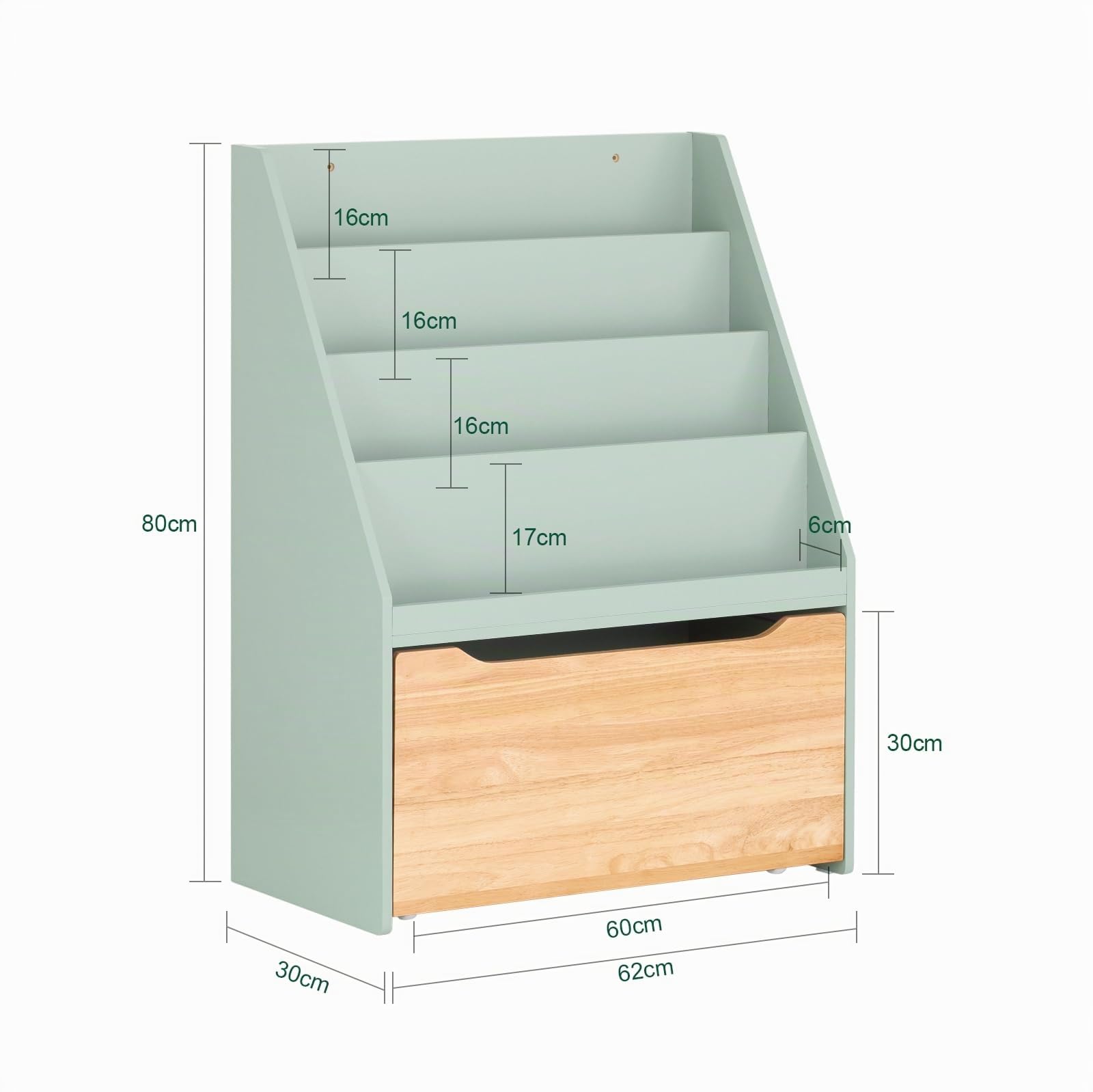 SoBuy Kinder Bücherregal 62x80x30 cm für Kinderzimmer