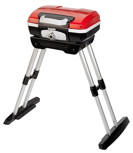 Cuisinart CGG-180 Petit Gourmet Portable Gas Grill with VersaStand, Red