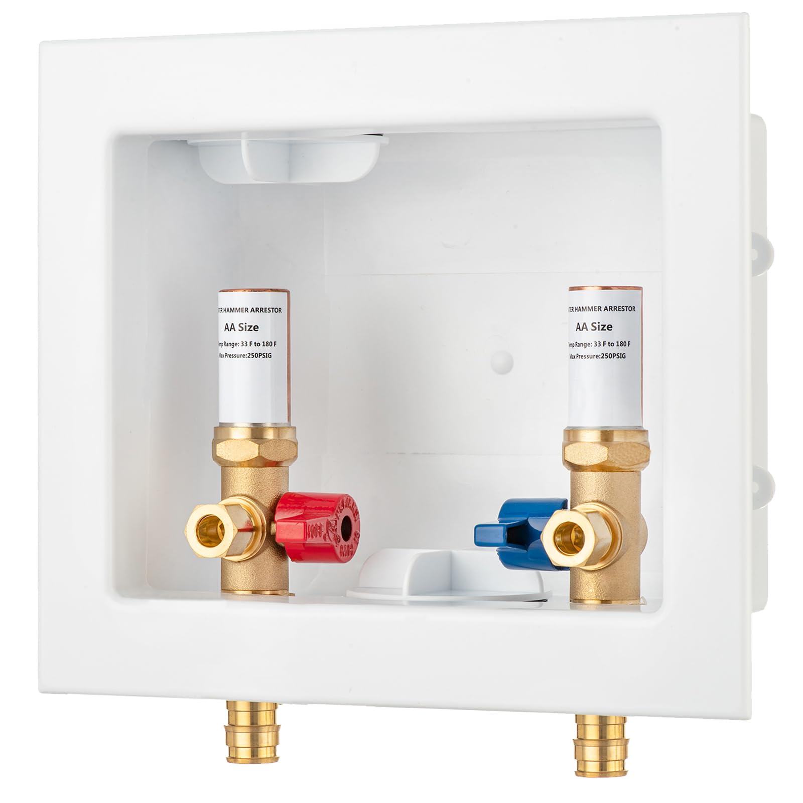 Caja de salida de grifo de expansión PEX-A con pararrayos de martillo de cobre, entrada de 1/2 pulgada PEX-A F1960 con lengüeta de expansión x salida de compresión de 3/8 pulgadas LI-SLTH-630