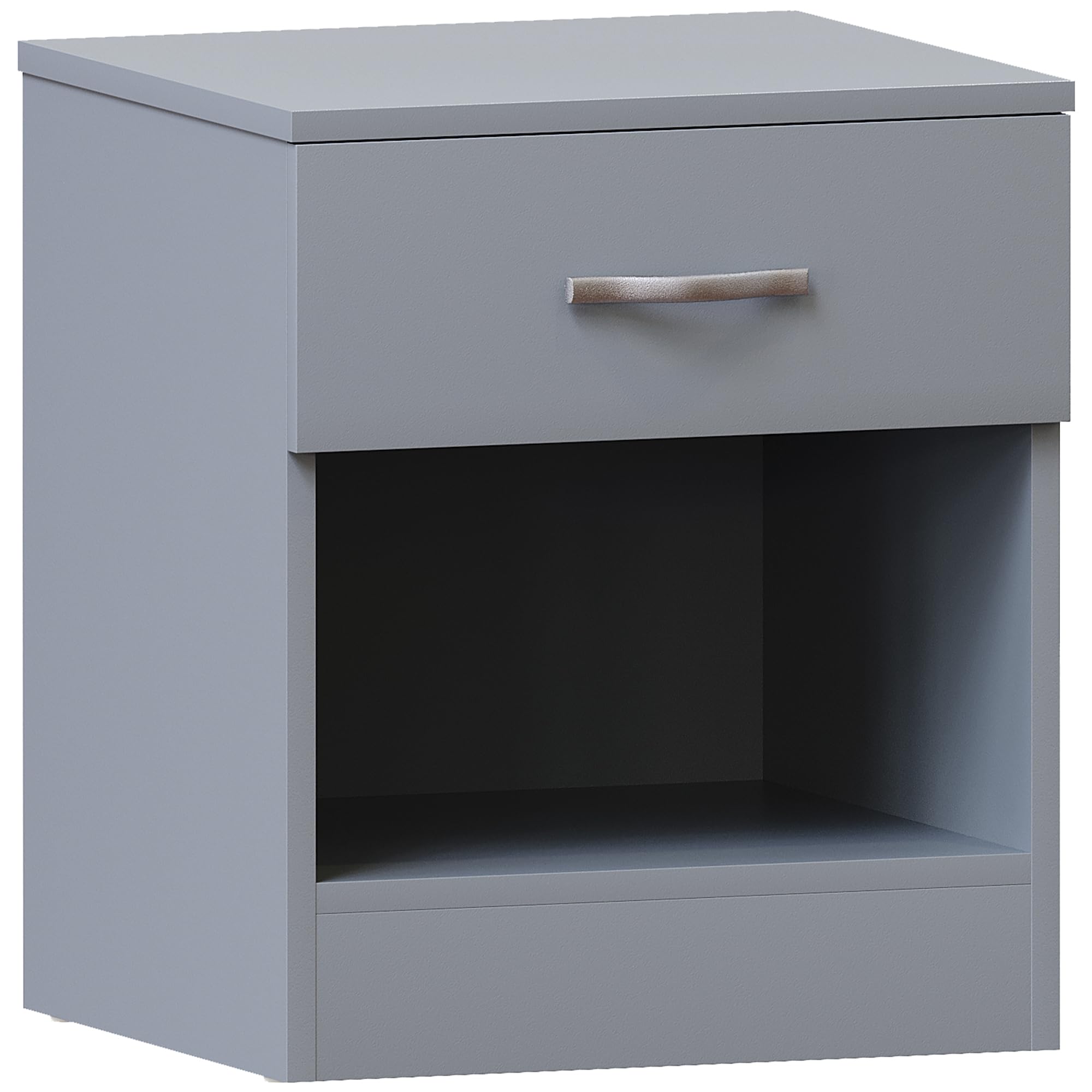 Riano 1 Drawer Bedside Table Chest Nightstand - Grey