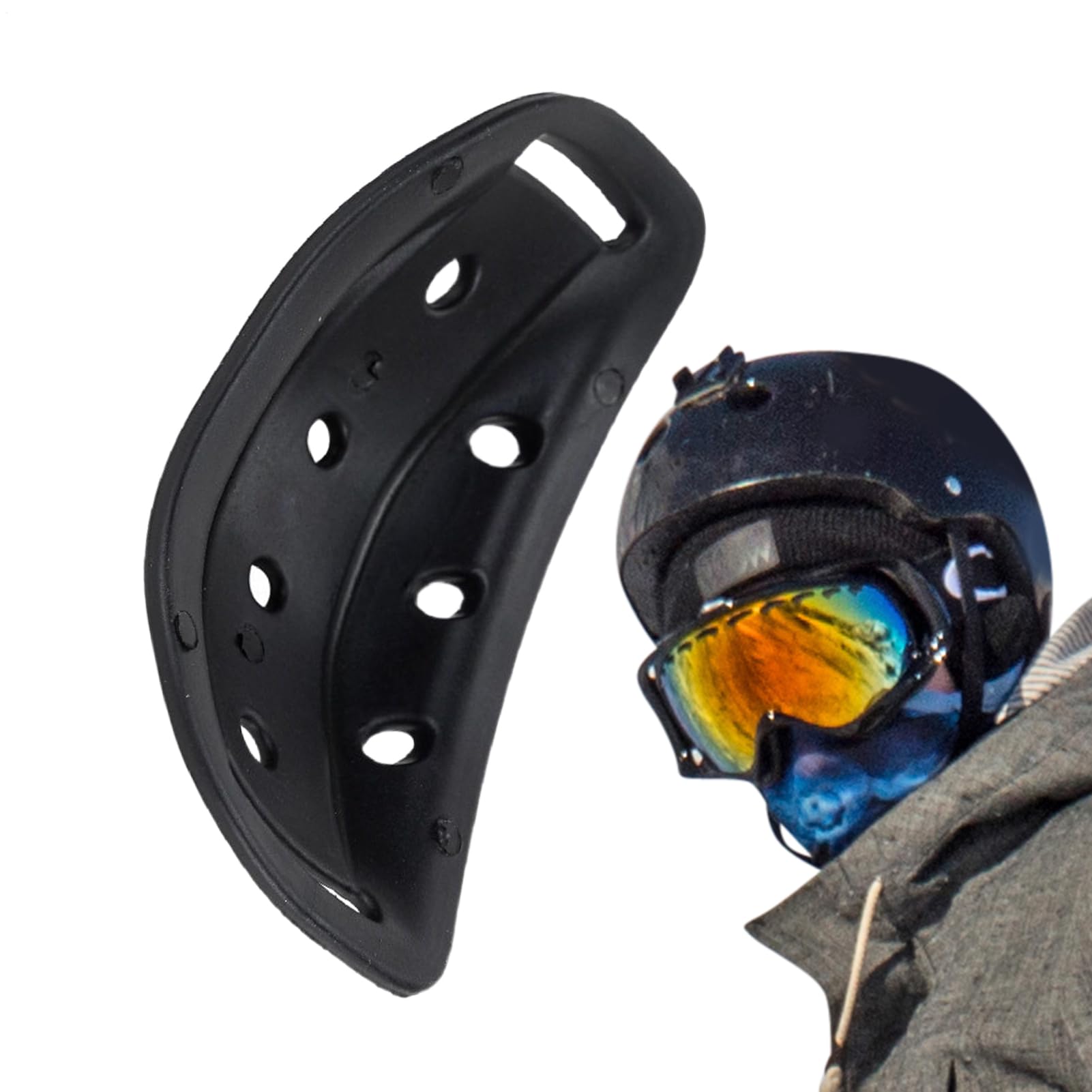 Soporte de barbilla de silicona para casco duro – Soporte de barbilla de silicona para casco duro | Protector a prueba de golpes, accesorios de equitación para ciclismo, motociclismo, patinaje — view 7