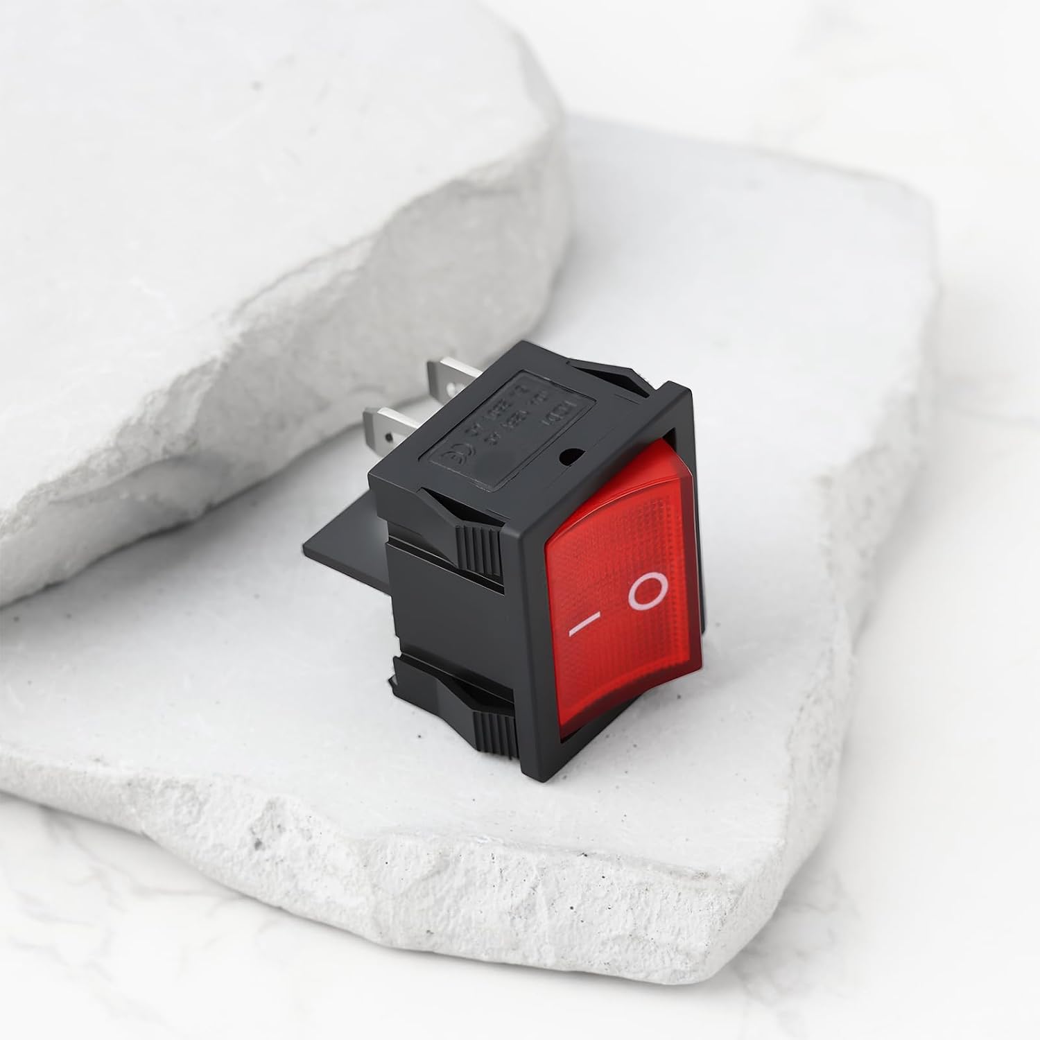 SING F LTD 4Pcs Rocker Switch ON OFF I-O 22x19mm 250VAC 10A 4-Pin Illuminated Red