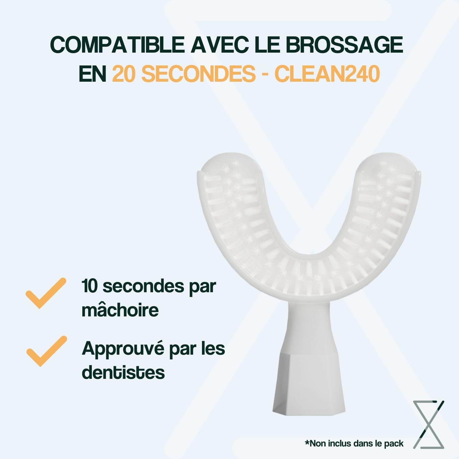 CleanMate - Brosse à Dents Électrique Sonique - Compatible Têtes de Brosse en Y - 2 Mois d'Autonomie