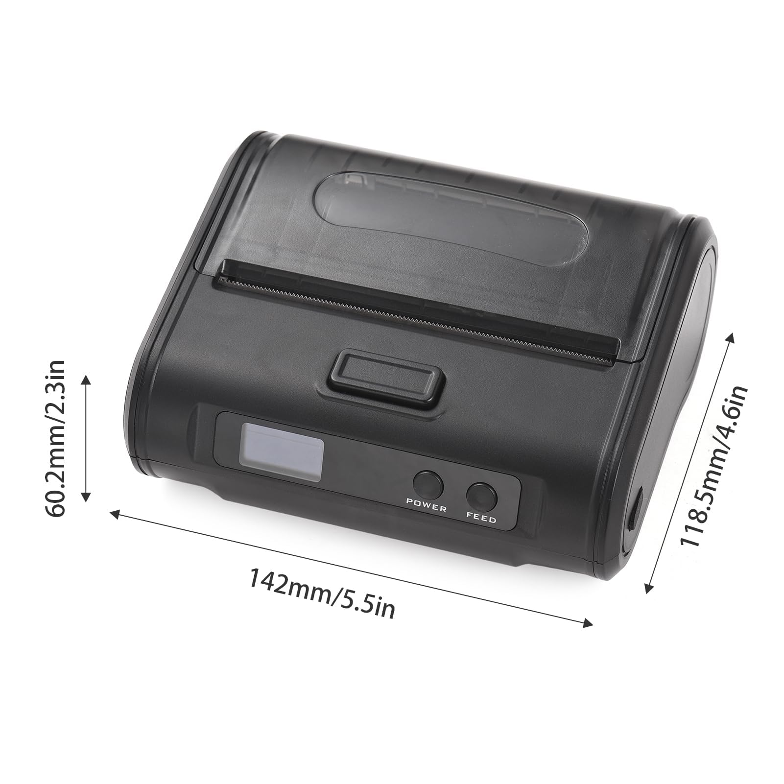 Walfront Impresora Térmica Portátil sin Tinta 4 Pulgadas 110mm, Inalámbrica con Conexión USB y Bluetooth, para Pequeñas Empresas, Cocina y Restaurante