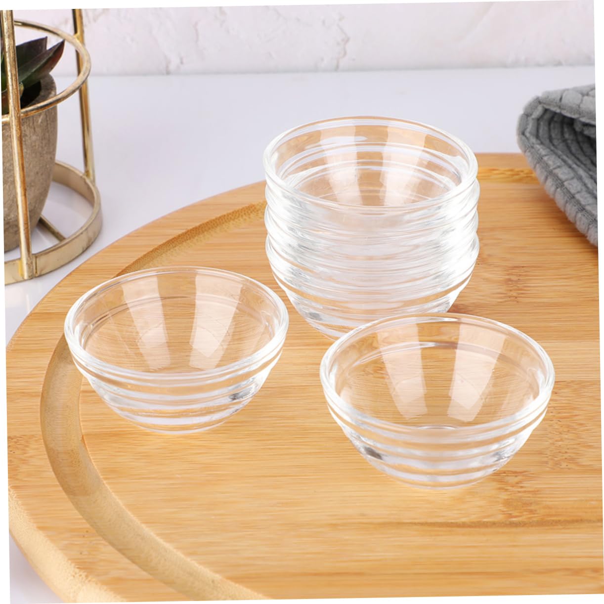 Cuencos de Vidrio Apilables 10 Piezas para Postres Resistentes al Calor