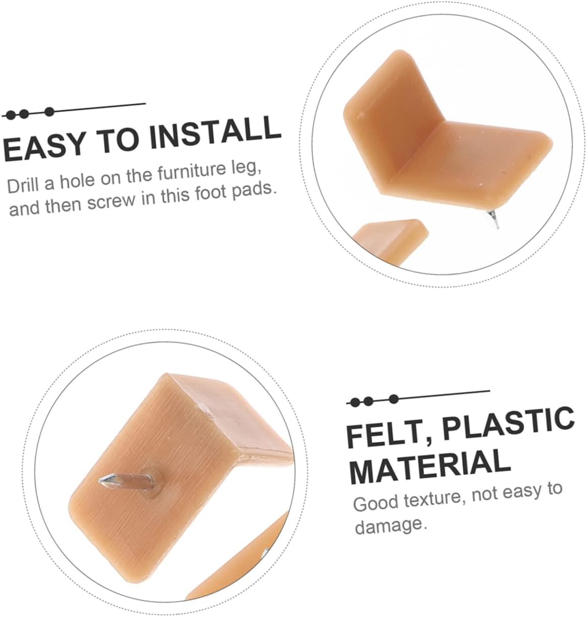 NUOBESTY 160pcs Chair Leg Pads Drawer Furniture Protectors for Hardwood Floors Easy to Install Shaped Shape for Wardrobe and Desk Applications