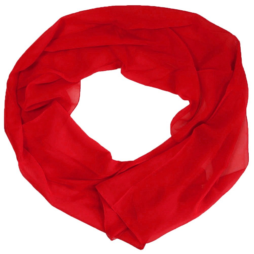 Women Chiffon Plain Scarf (Deep red)