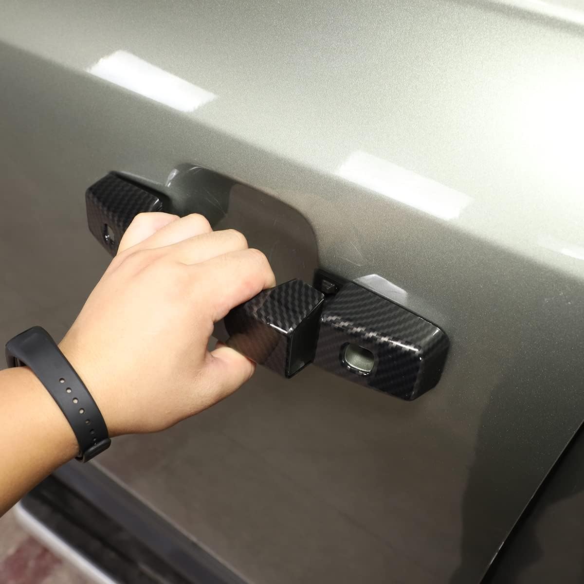 YIWANG Car Styling Exterior Door Handle Cover Trims ABS Accessories for Land Rover Defender 90 110 2020-2026(Carbon Fiber, for Defender 110)