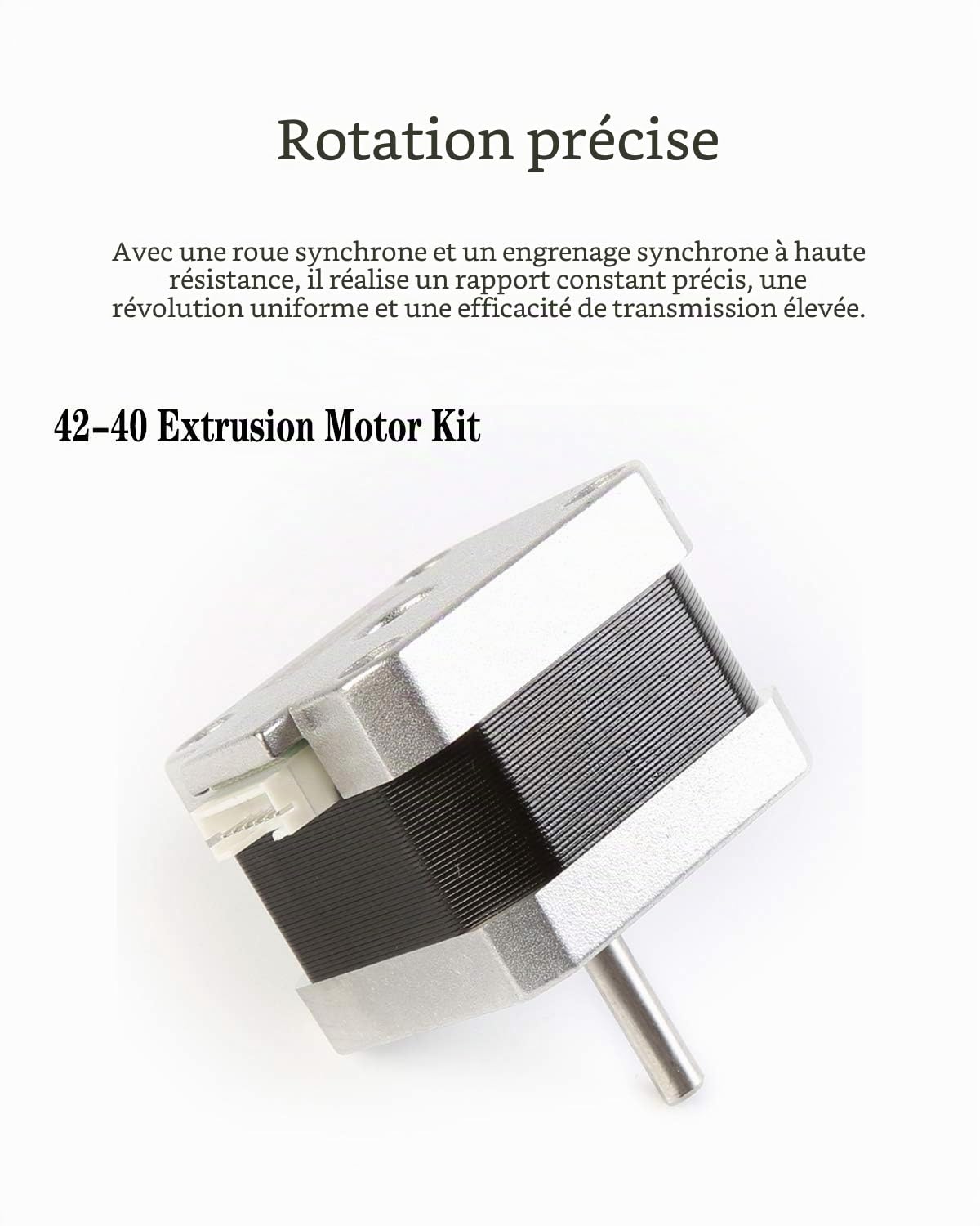 Creality Imprimante 3D 42-40 Moteur pas à pas, 2 Phases 1A 1,8 Degrés 0,4 N.M Moteur pas à pas pour Extrudeuse d'imprimante 3D, Compatible avec l'axe E des Séries CR-10 et Ender-3