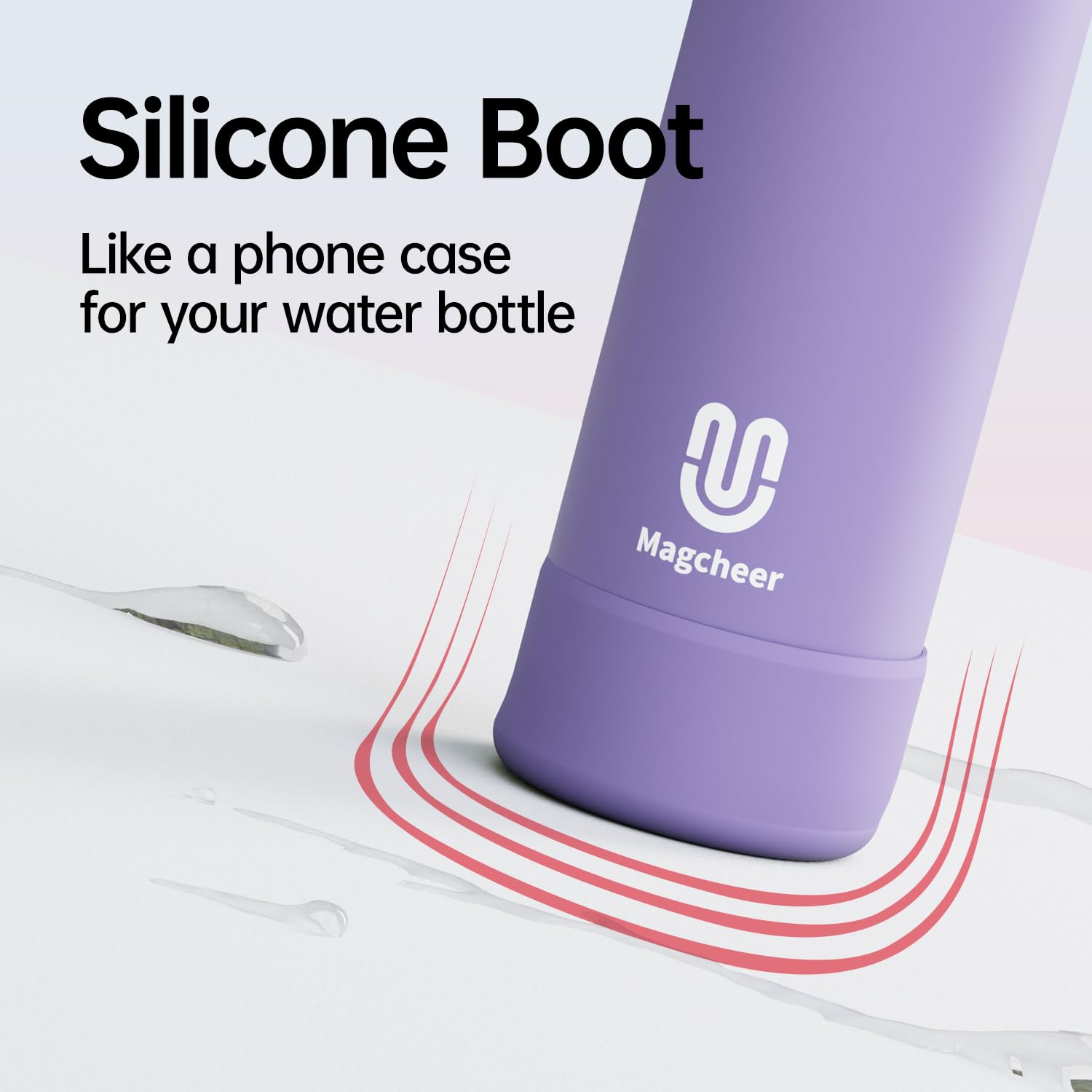 magcheer 1L Magnetic Water Bottle with Phone Holder Compatible with MagSafe Insulated Gym Cold Drink Bottle for 24 Hours Tripod Bottle for Travel & Fitness Selfie(Purple) - Image 4