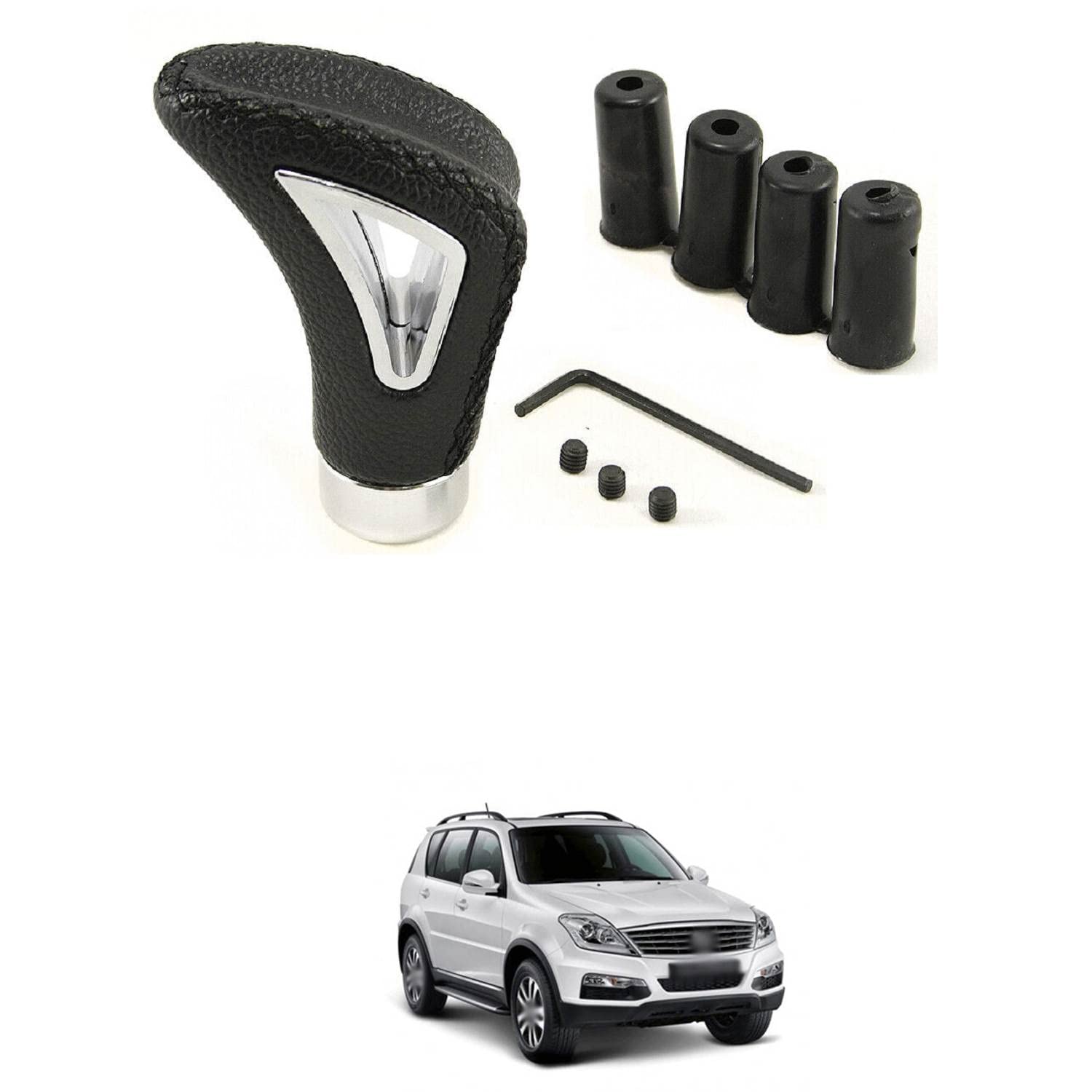 PRIKNIK Universal for car Leather Car Gear Shift Knob Leather Car Gear Shift Knob Compatible with M-ahindra S-sangYong R-Exton