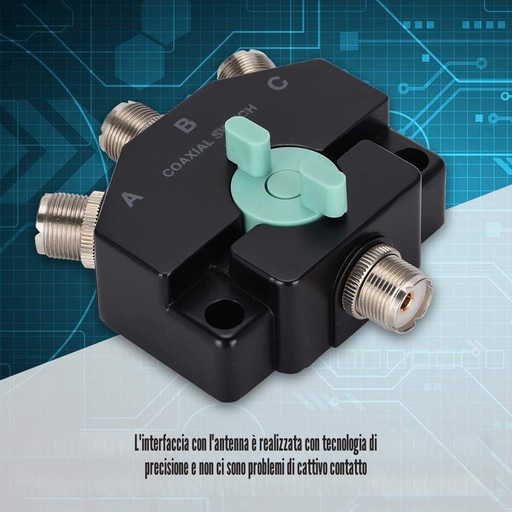 Commutatore Coassiale Antenna A 2 Posizioni 1 Ingresso 3 Uscite Con Base In Metallo Per Onde Corte – Fino A 800MHz