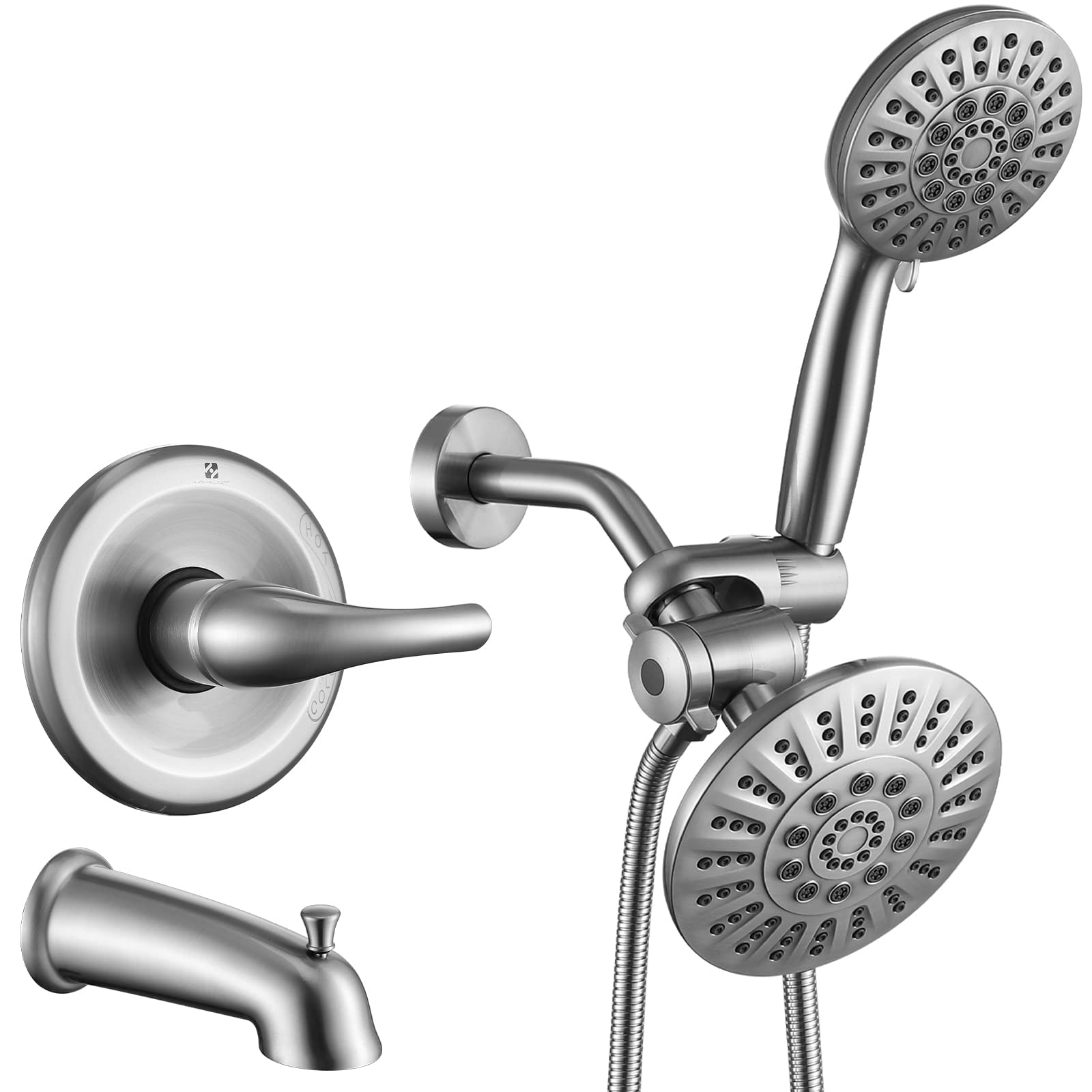 HOMELODY Shower System Brushed Nickel Shower Set & Bathtub Faucet, Dual