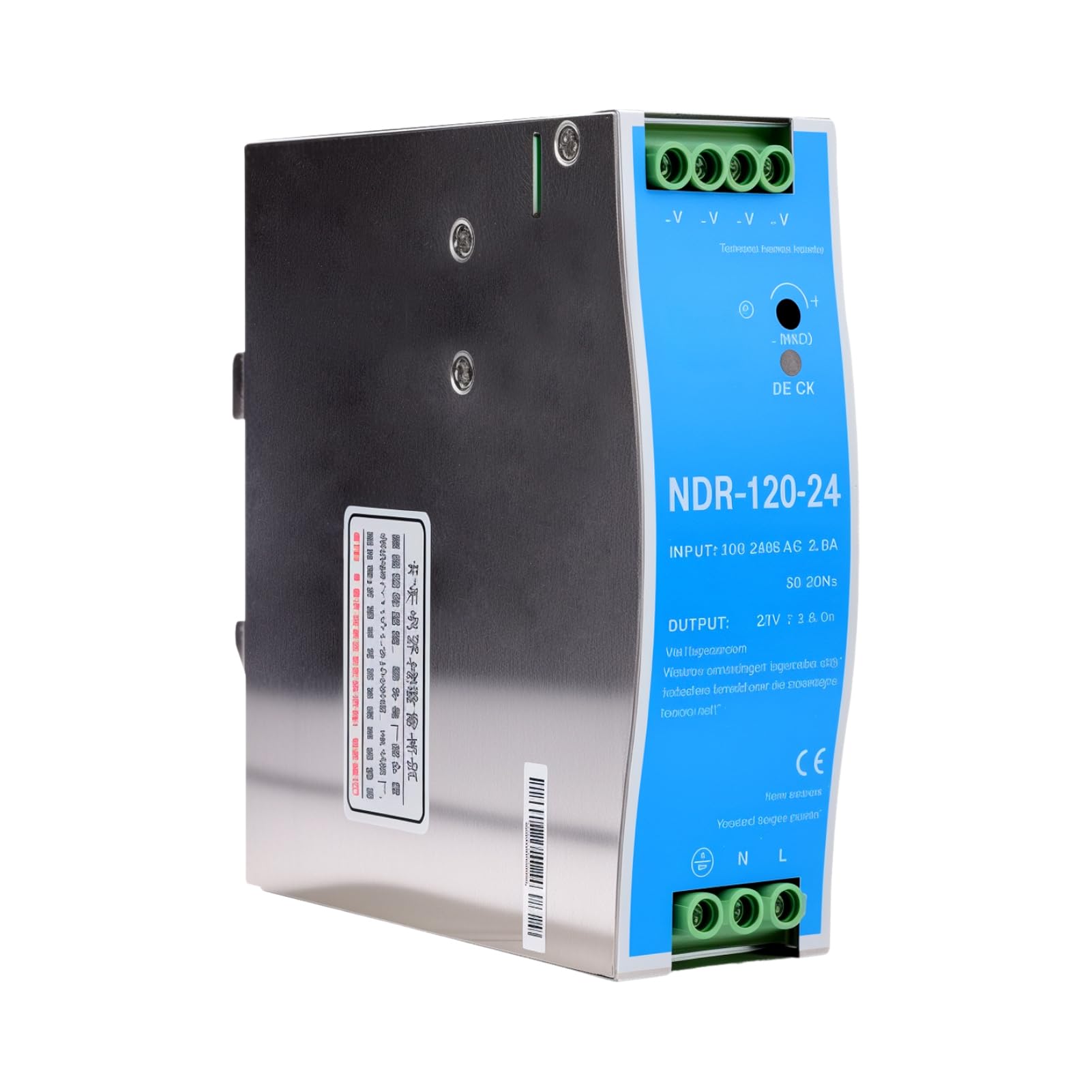 DIN Power 120W Fuente de alimentacion carril din 24V Alimentation sur rail din para entrada de CA 100-220V 2,6A, salida de CC 24V 5A Varias funciones de protección Modelo industrial NDR-120W-24V.