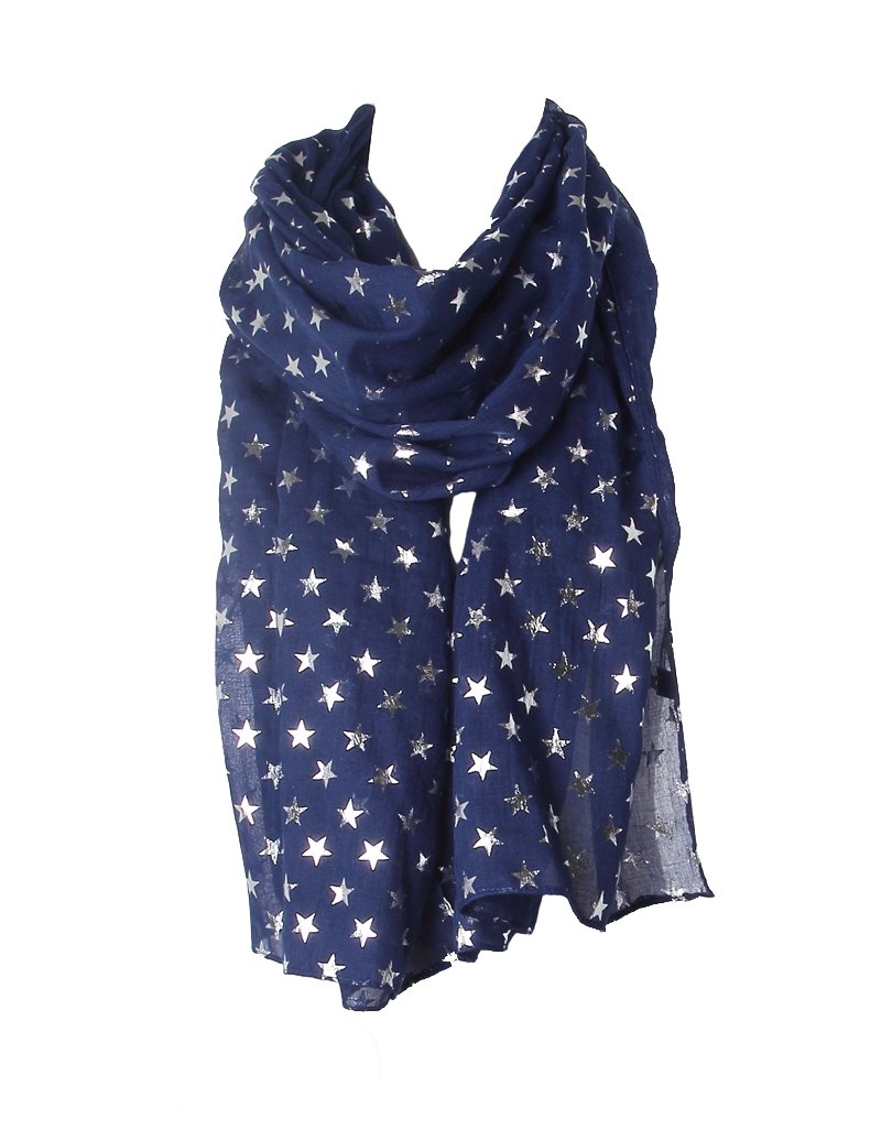 The Olive House Women's Navy Blue The Olive House® Silver Stars Scarf