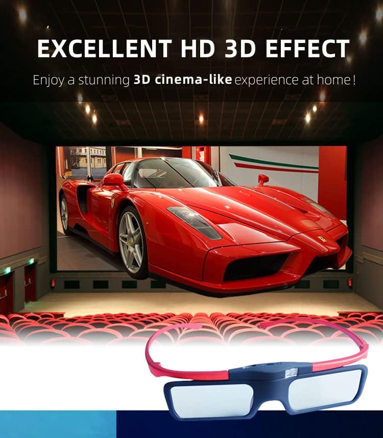 Miniatura 7 de ylymes YLY300M-4-144HZ DLP Link - Gafas 3D recargables con obturador activo para proyectores BENQ, OPTOMA, DELL, ACER, VIEWSONIC DLP, no se pueden