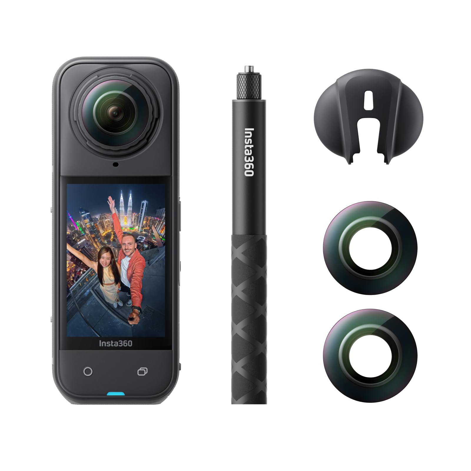 Insta360 X5 Replacement Lens Bundle - Waterproof 8K 360° Action Camera, Leading Low Light, Invisible Selfie Stick Effect, Rugged & Replaceable Lens, 3