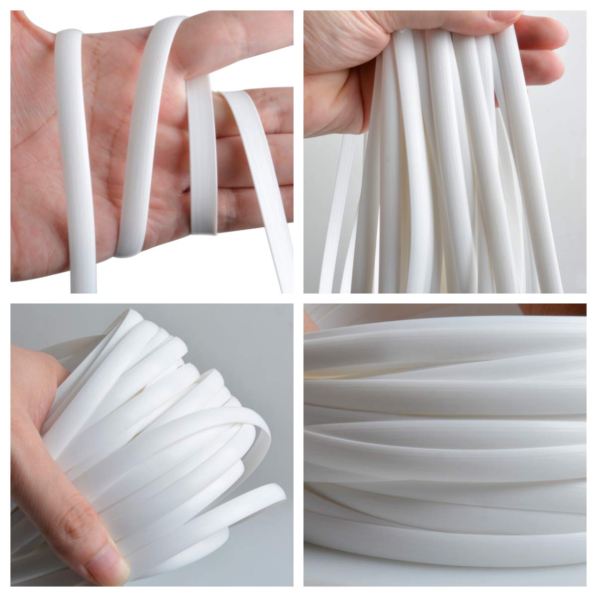 YebiO 500G (70M) Gradientowe Płaskie Tkanie Rattanu, Szerokość 8Mm Syntetyczny Rattan Naprawa Dzianina Materiał Plastikowy Rattan Dla Majsterkowiczów Handmadeniture Krzesło Kosz Stołowy/White/Flat/8Mm