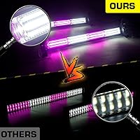 Vista 4 de Barra de luces estroboscópicas de advertencia intermitentes de emergencia de 2 x 17.7 pulgadas con controlador de pantalla digital, 20 patrones