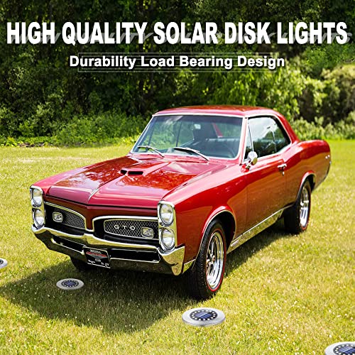 Waterproof Solar Ground Lights for Outdoor - 12 Pack of Upgraded 16LED Landscape Disk Lights - Perfect for Pathway, Yard, Lawn, and Patio