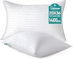 Oubonun Inserts de Coussin 18 x 18, Coussins Décoratifs Firmes et Moelleux pour Canapé Lit avec Housse en Coton Doux Coussin Blanc avec Alternative au Duvet Paquet de 2