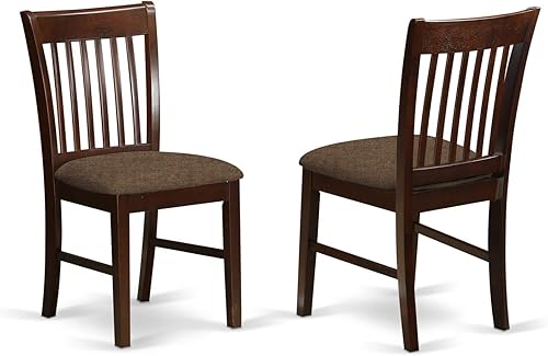 Miniatura 5 de East West Furniture ANNO3-MAH-C Juego de mesa y sillas de cocina de 3 piezas contiene una mesa de comedor redonda con pedestal y 2 sillas de comedor