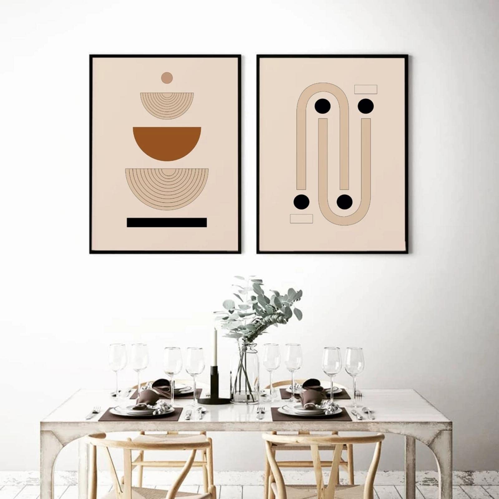 Affiche géométrique neutre minimaliste 50x70cm pour salon - 6