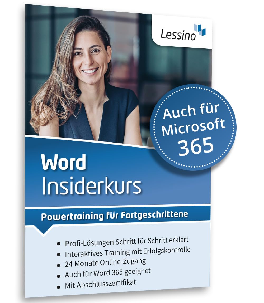 Word Insiderkurs – Online-Kurs: Powertraining für Fortgeschrittene | Microsoft 365 & Office 2024 | 1 Nutzer-Lizenz