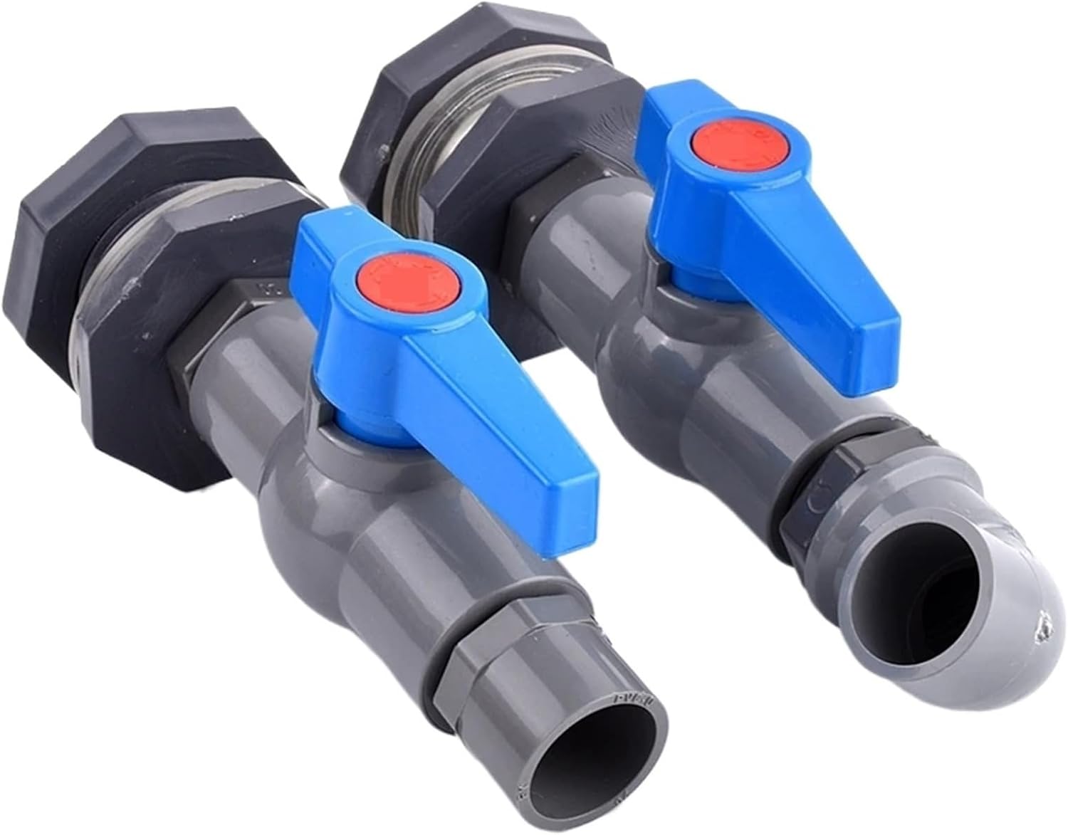 1Set 1/2" 3/4" 1" PVC Aquarium Fish Tank Connector Inlet Water Drain Pipe Joint Valve Irrigation Bulkhead Fittings(1l2 Inch Straight,3Pcs)
