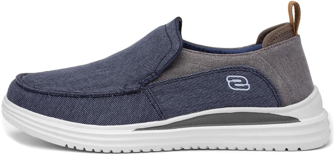 Skechers Men's Proven Evers Loafer Flat, Navy/Brown, 10.5