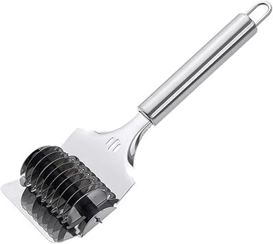Pasta Noodle Cutter,High Grade Stainless Steel Pasta Spaghetti Maker Noodle Lattice Roller,Dough Cutter Mincer Kitchen Cooking Tools
