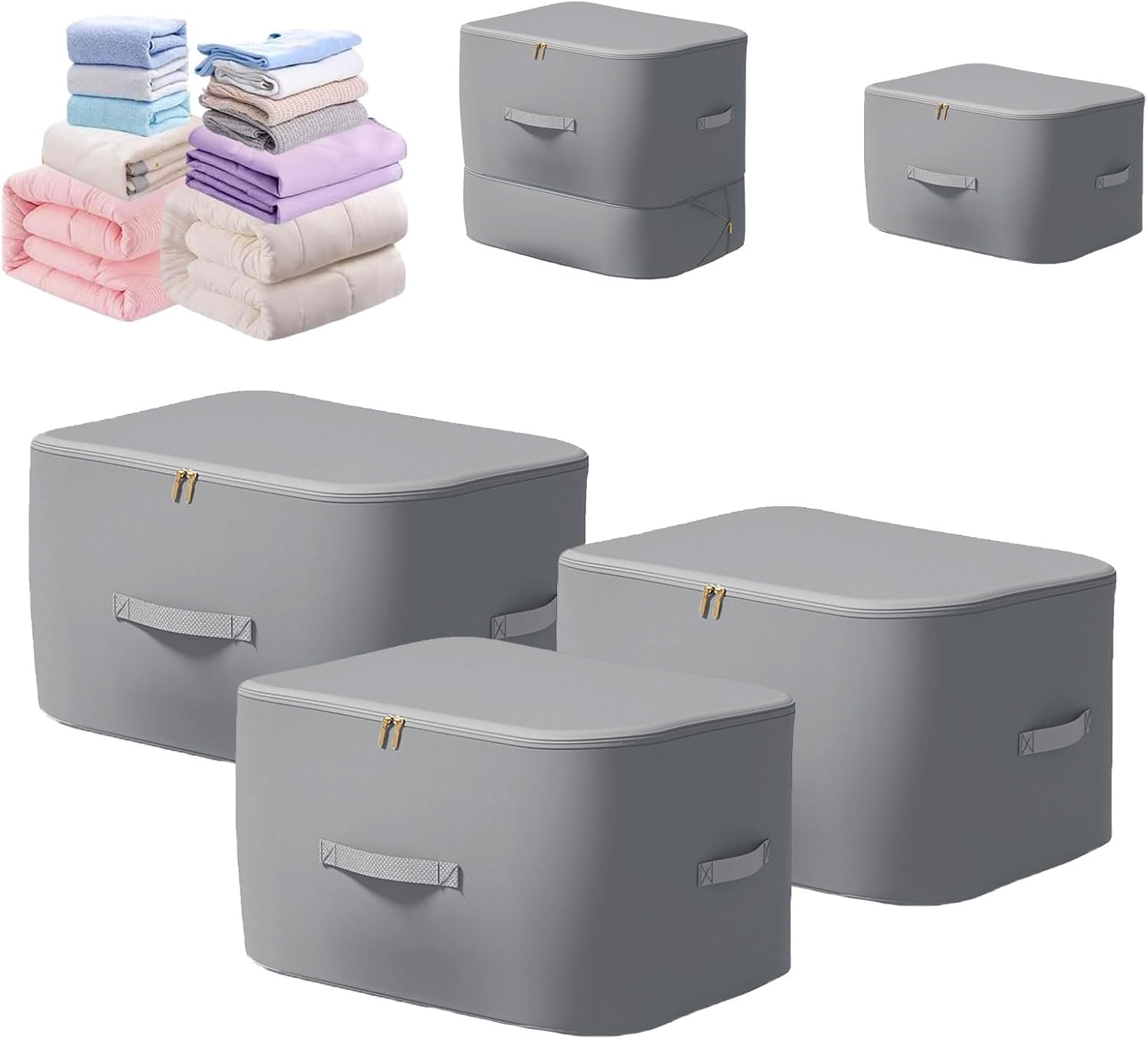 3 PCS XL Ultra Space Saving Compression Organizer space saver bags Space Saving bags for storage clothes, blankets, Comforters, Bedding Sets (Gray, 21.3 x 23.6 x 16.5 inches)