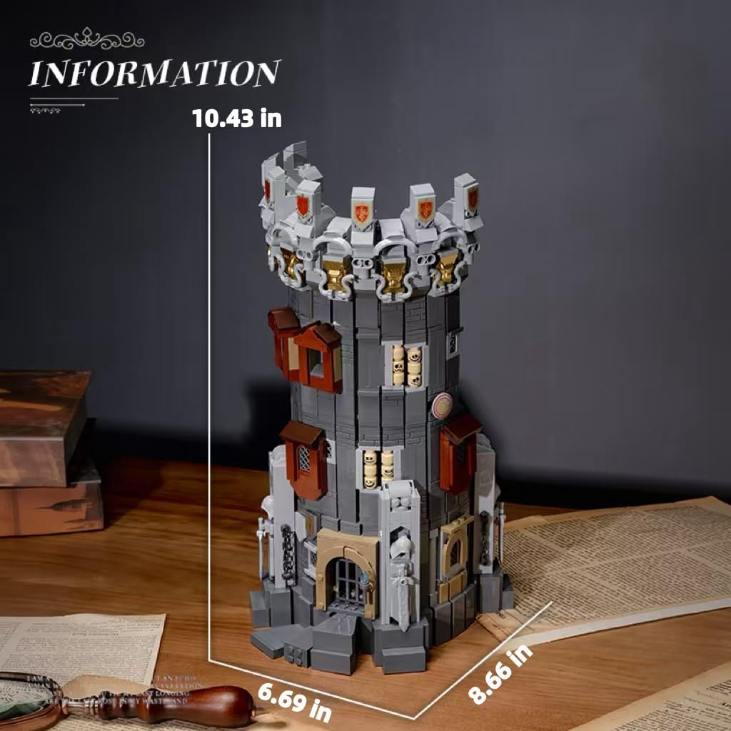 RWSEFK Medieval Wizards Tower Building Blocks, Medieval Tower Toy Set, 1818 Pcs, Collection Gift for Adult and Film Fans, Living Room Decorations