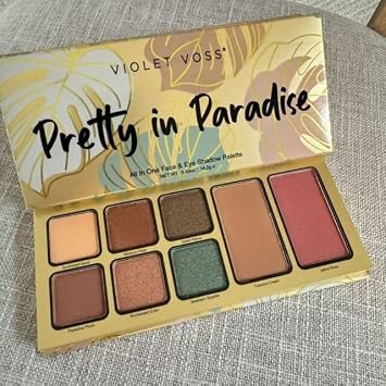 Violet Voss Pretty in Paradise All In One Face & Eye Shadow Palette, 0.49 Ounce Pack of 1