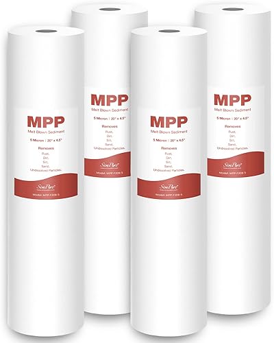 Miniatura 8 de Filtro de agua para sedimentos grandes de 5 micras de 20 pulgadas para toda la casa, cartucho de filtro de agua de 20 x 4.5 pulgadas de repuesto