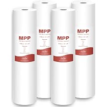 SimPure Sediment Water Filters, 5 Micron 20" x 4.5" Whole House Water Filter Replacement Compatible for SimPure DB20 Blue Housing, WGB22B, WGB32B, AP802, BB20B, BB20T, 4 Pack