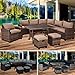 BRAST Gartenmöbel Set Hacienda | bis zu 10 Personen viele Farben | incl. Kissen & Abdeckung | TÜV geprüft | Outdoor Loungemöbel Sitzgruppe Essgruppe Garnitur | Braun/Cappuccino