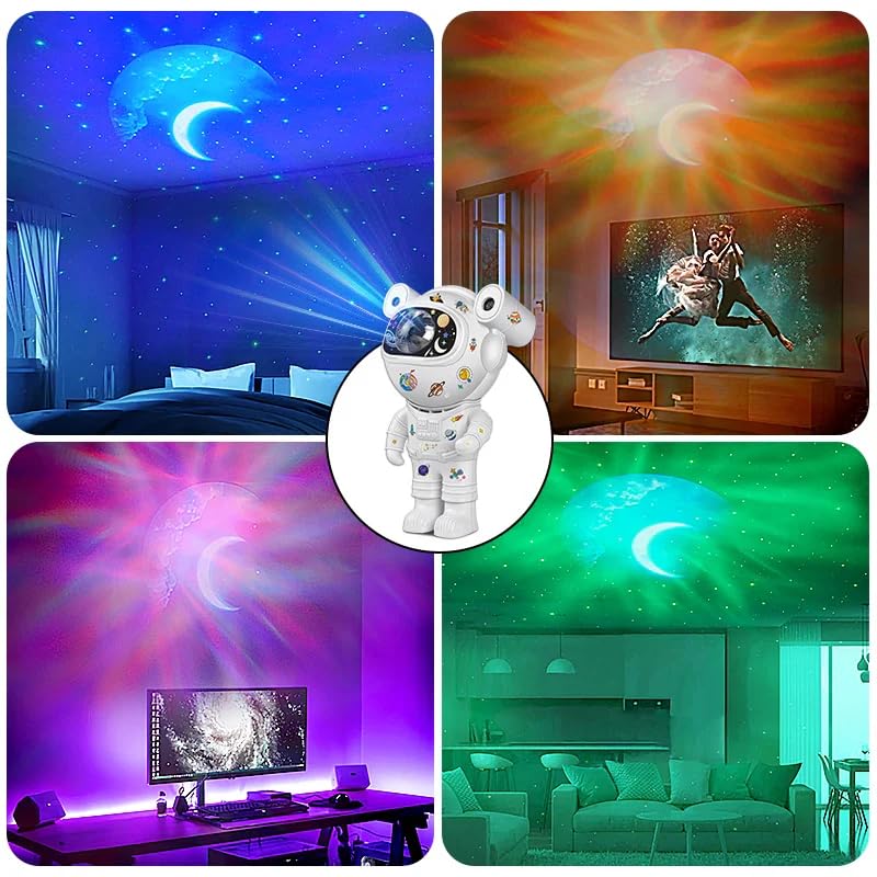 Image of Abs Astronaut (Speaker) Galaxy Projector Lamp with Inbuilt Bluetooth Speaker Robot Star Sky Space Night Light with Remote 360 Adjustable for Home, Gifts, Baby, Gaming Room and Dance Party, Led