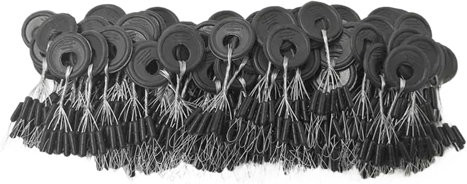 Bobber Stopper 180Pcs Cylindrical Fishing Bobber Float Rubber Beads Stopper Sinker Stops Connector Line for Fishing