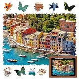 UNIDRAGON Wooden Jigsaw Puzzles - Nature Italian Riviera, 500 pcs, King Size 16.9"x11.8", Beautiful