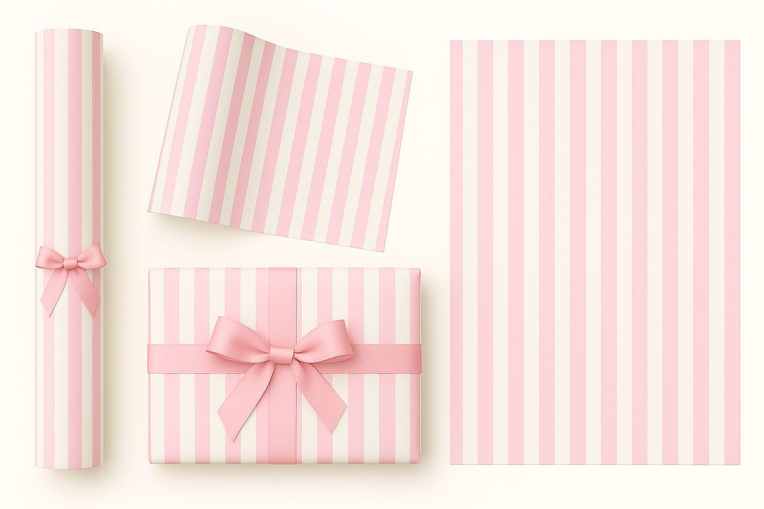 Pink & White Striped Gift Wrapping Paper – 19 x 27 Inch | Pack of 25 Sheets | Premium Vertical Stripe Wrapping Sheets for Birthdays, Baby Showers, Girls’ Gifts & Return Gift Packaging-image-38