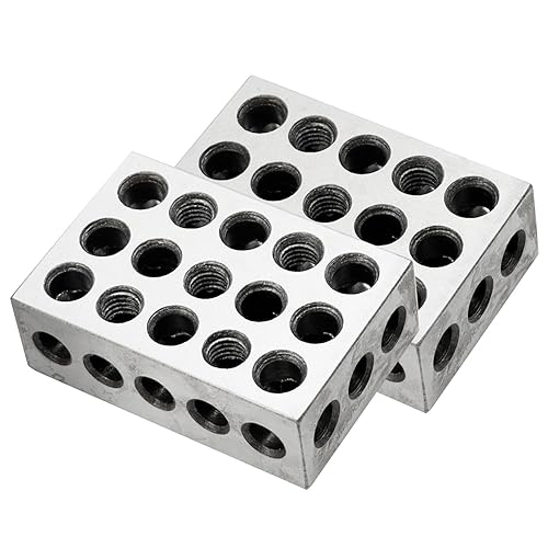 Miniatura 4 de Juego de bloques de ultra precisión de 1-2-3 con par de tornillos a juego, 23 agujeros, acero endurecido cuadrado de 0.0001 pulgadas, bloques de