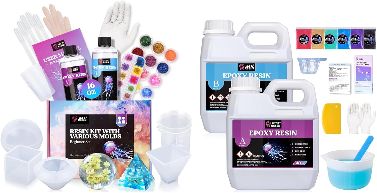 Bundle Set of 16OZ Resin Molds Silicone Kit and 80oz Casting Resin Kit