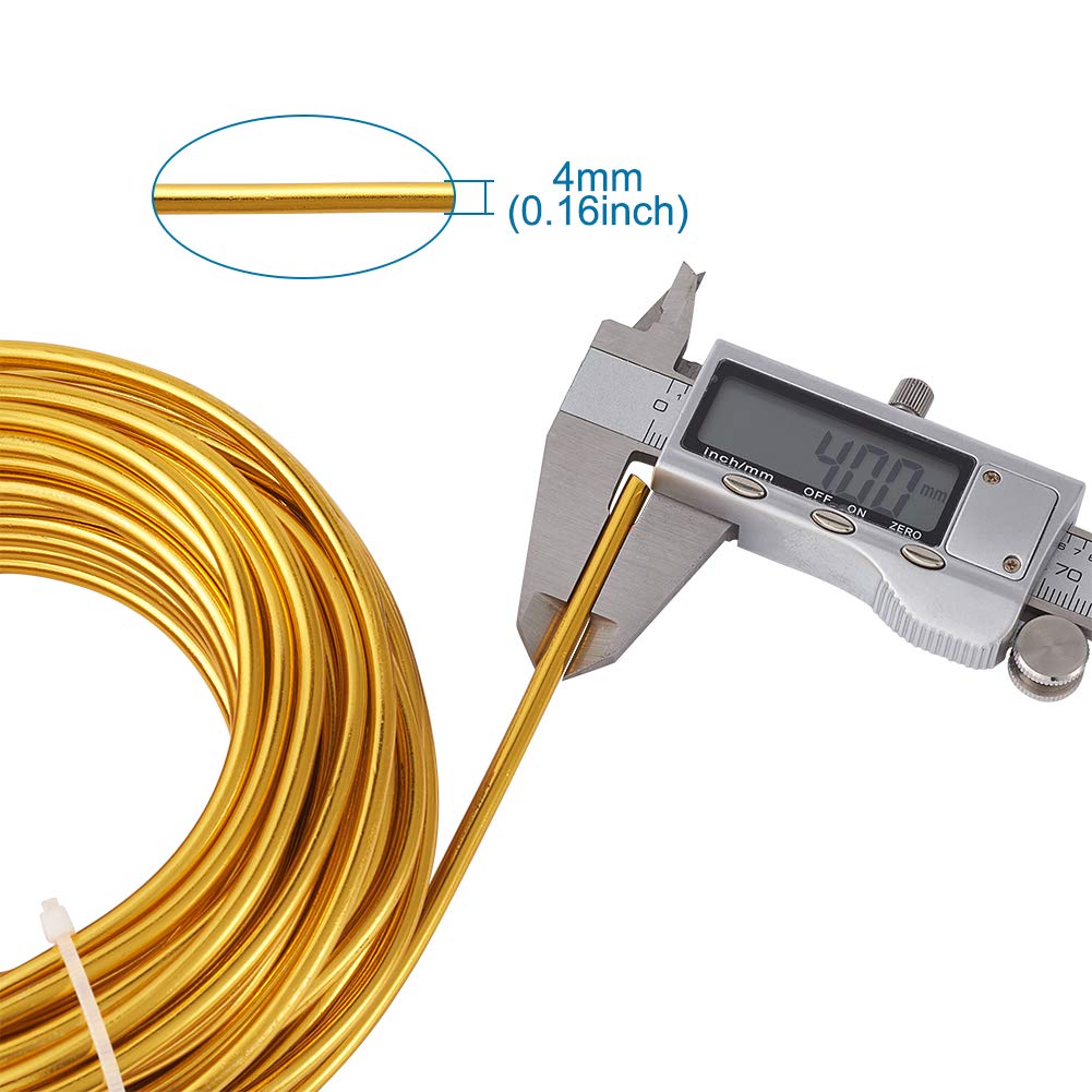 Beadthoven - Filo di alluminio per lavori artigianali, 6 gauge (4 mm), flessibile e pieghevole, per realizzare gioielli, confezioni e sculture floreali
