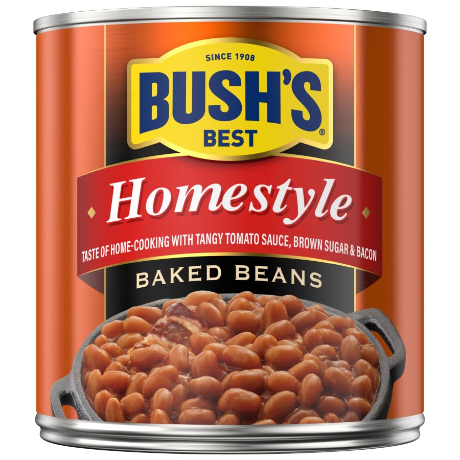 Miniatura 2 de BUSH'S BEST Frijoles horneados caseros enlatados de 16 onzas, fuente de proteína y fibra a base de plantas, bajos en grasa, sin gluten, (paquete de