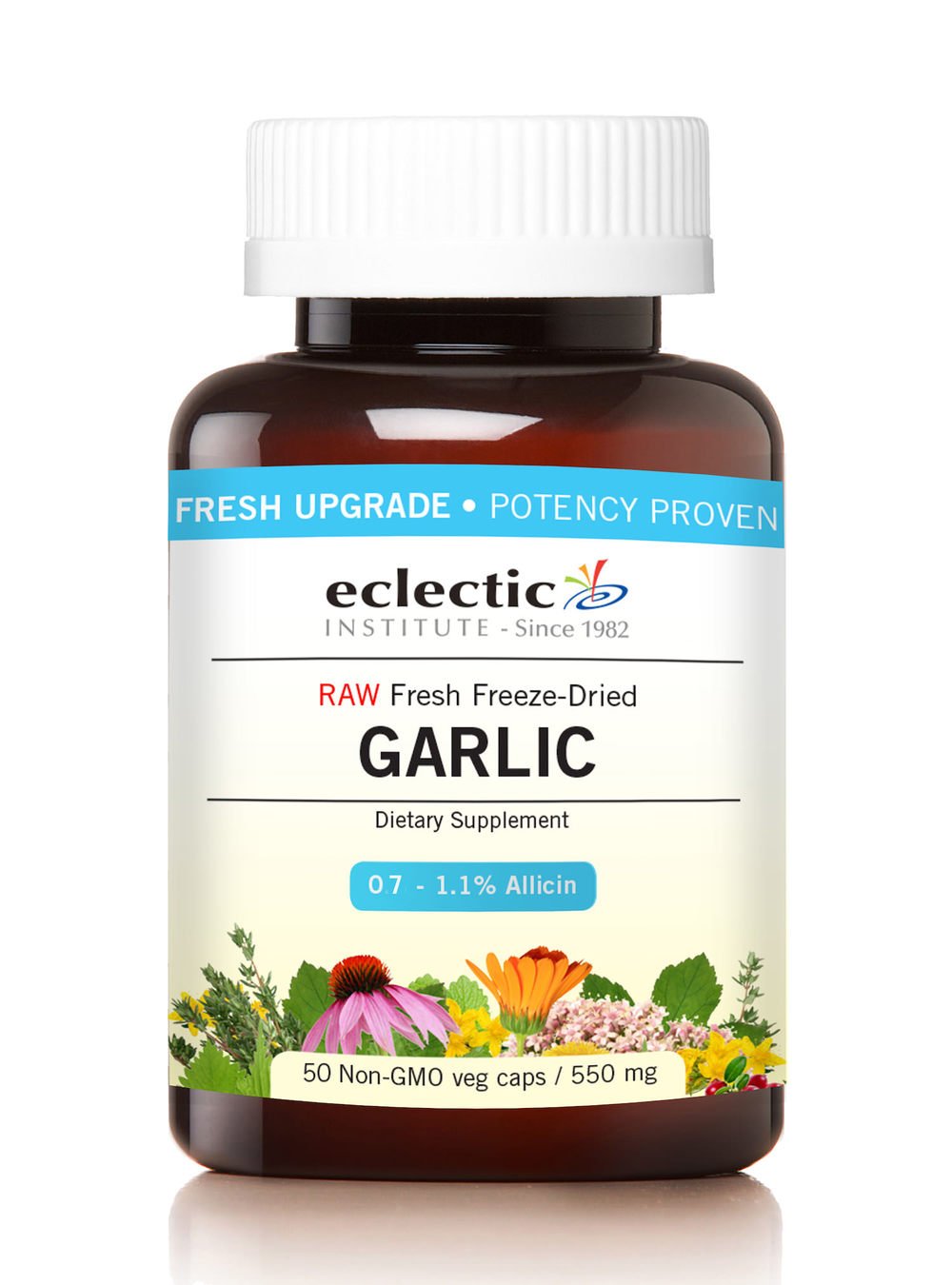 Eclectic Garlic 550 Mg Cog Fduv with Glass, Blue, 50 Count
